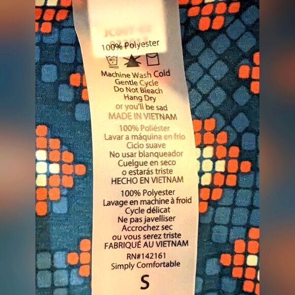 LuLaRoe Joy Long Sleeveless Vest Multi Color Geometric Size S - Picture 6 of 6